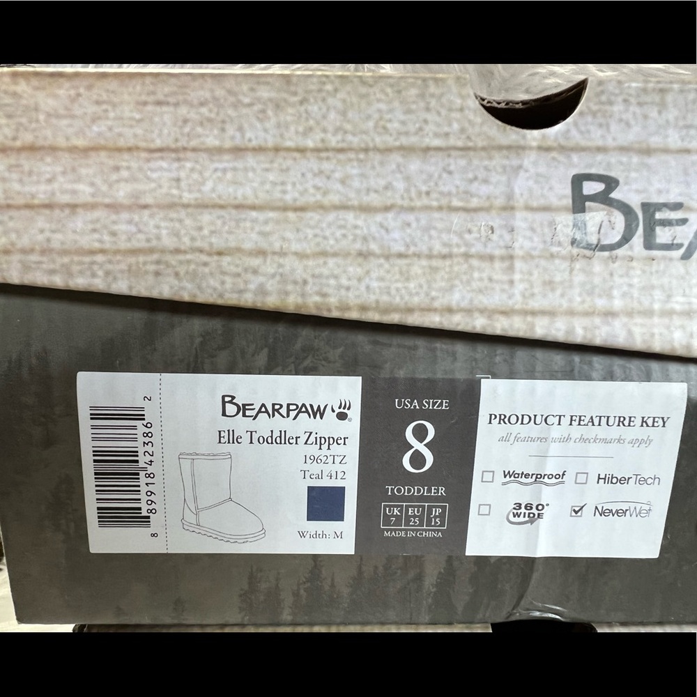 New Bearpaw Kids' Elle Zip Short Water Resistant Boot Toddler/Little Kids - Picture 10 of 11